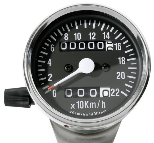Mini tacho chrom schwarz - 60, mm